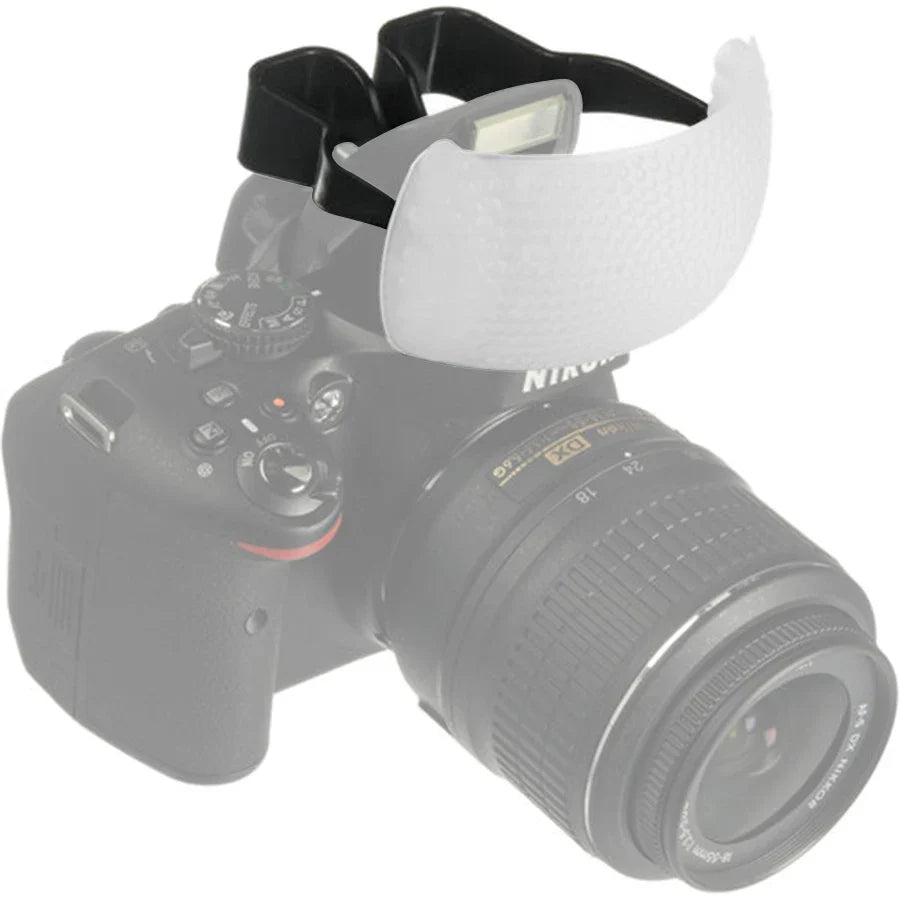 White Puffer Pop-Up Flash Soft Diffuser Dome – Compatible with Canon, Nikon, Pentax DSLR Speedlite Cameras