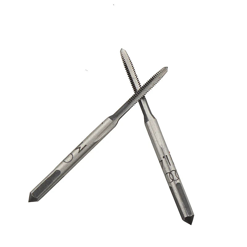 2pcs M1-M1.6 Mini Thread Tap Drill — Straight Flute Metric Screw Hole Tap for Eyeglasses Repair