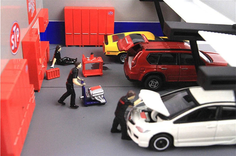 RM 1:64 Automotive Repairman & Tools Micro Mini Figure Model — Diecast Scene Collectible