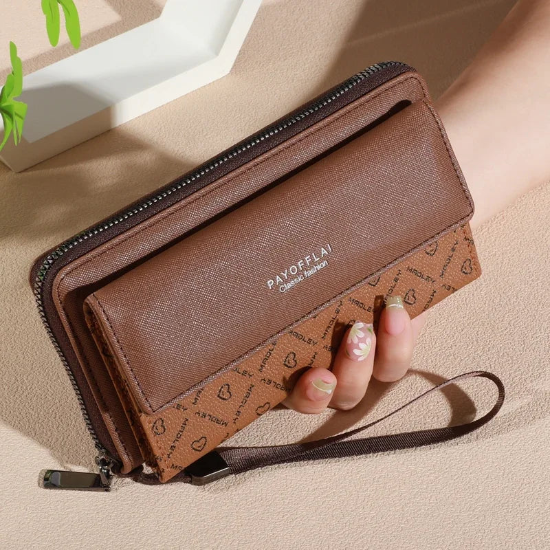 Classic Men’s Faux Leather Wallet – Bifold with Snap Closure, Zipper Card Holder & Photo Slot, Color Block Design