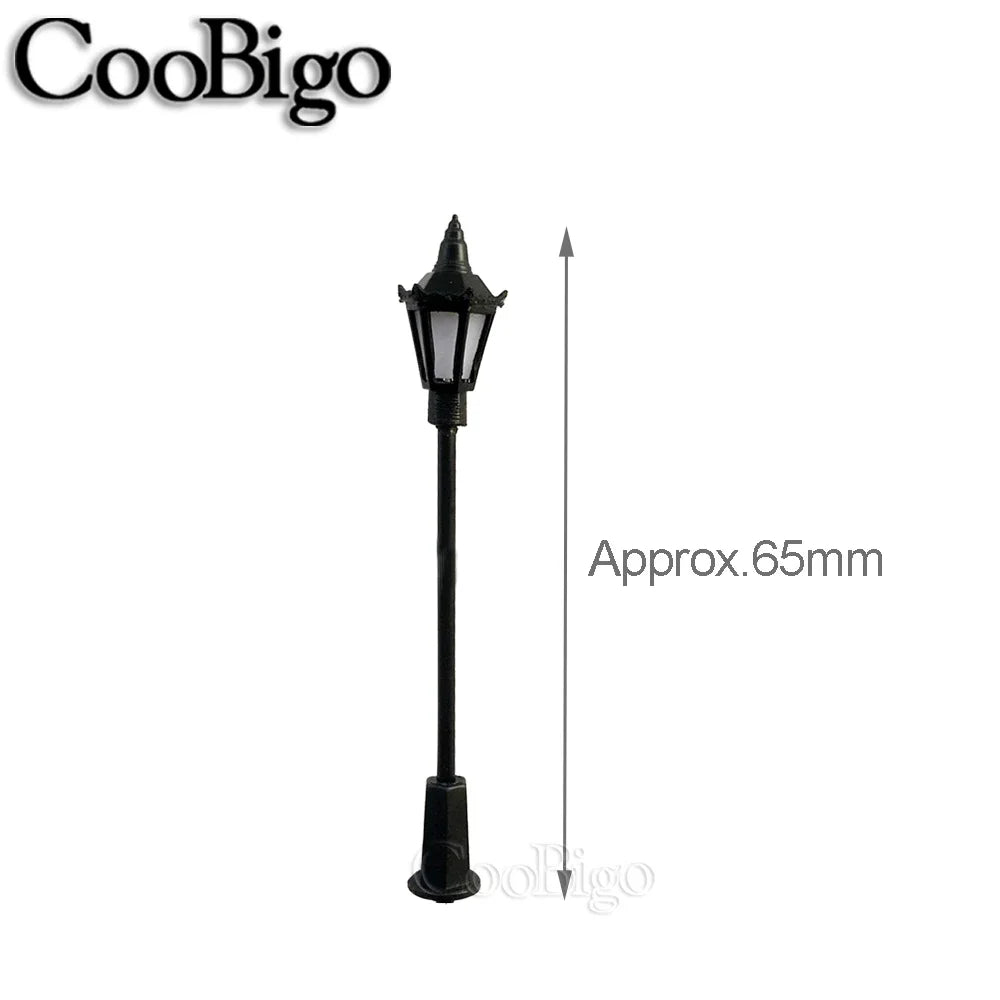 10pcs Mini LED Street Lamp Set – Micro Lamppost Lights for DIY Model, Garden & Landscape Decoration