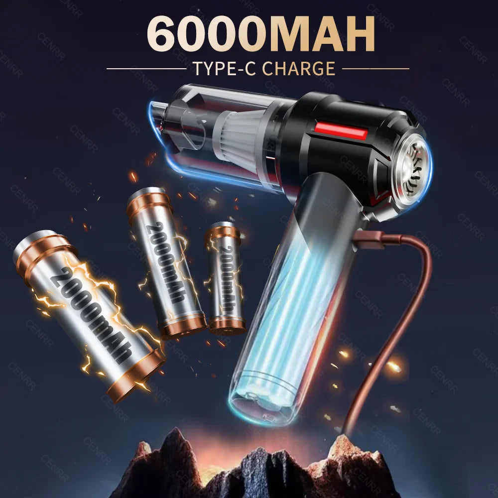 CENRR Powerful Mini Car Vacuum Cleaner 998000PA – Cordless Portable Handheld Cleaner & Home Appliance Blower