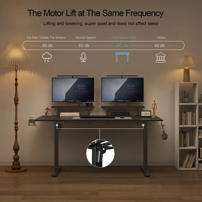 Electric Standing Desk with 2 Adjustable Monitor Shelves – Memory Controller & Height Adjustable Stand Up Desk