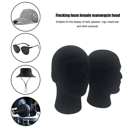 Foam Mannequin Head - Hat, Cap, Wig & Glasses Display Stand with Stable Base for Photography, Closet & Mall Use