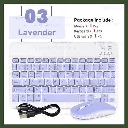 Mini Wireless Bluetooth Keyboard & Mouse Combo – Slim Portable Travel Set for iPad, iPhone, Android Tablets & Phones