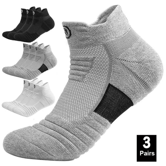 1/3 Pairs Men’s Compression Socks – Breathable Sports, Basketball, Cycling, and Running High Elastic Towel Tube Socks