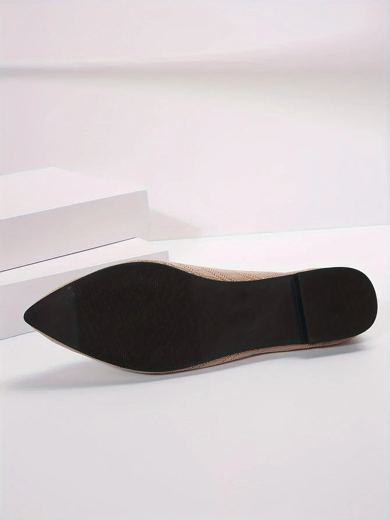 Women’s Pointed Toe Knitted Slip-On Flats – Solid Color Casual Breathable Ballet Loafers