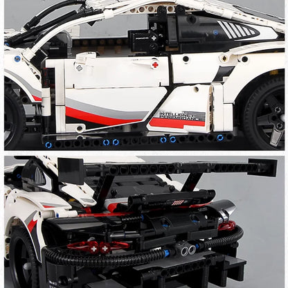 1580-Piece RC 911 RSR Racing Car Building Blocks Kit — LED Lights, Motorized Sport Car MOC 42096