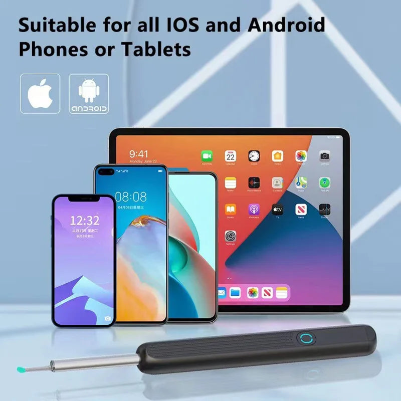 Wireless Smart Visual Ear Cleaner – 1296P Camera Otoscope Ear Wax Removal Health Care Kit