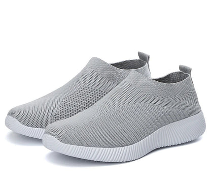 Women’s Slip-On Sock Sneakers – Breathable Flat Casual Vulcanized Sports Shoes Zapatillas