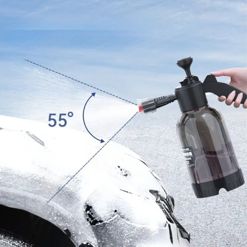 2L Car Wash Spray Bottle Foam Sprayer - Hand Pump Foam Sprayer for Car Air Pressure Wash - Auto Window Cleaning Nozzle Can Washer
