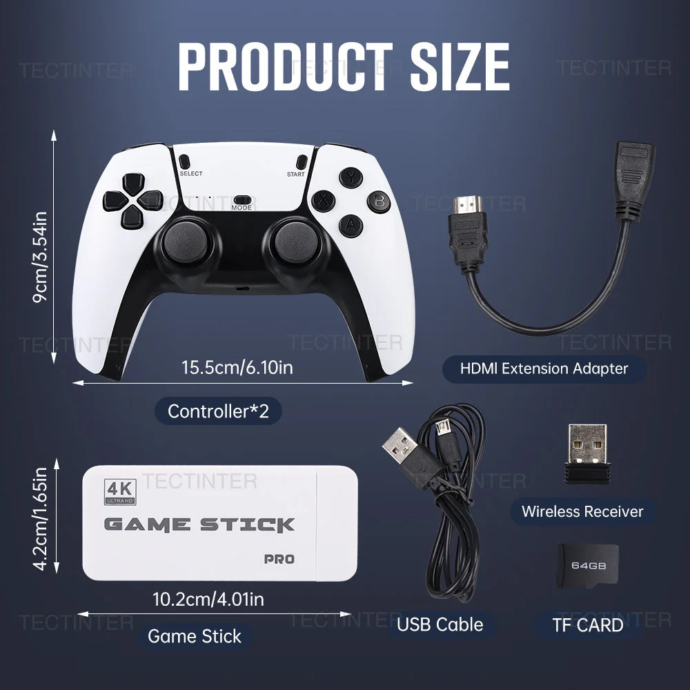 M15 4K Mini Game Stick Console – Retro Handheld with 20,000 Games, HD Video, and 2.4G Dual Wireless Controllers