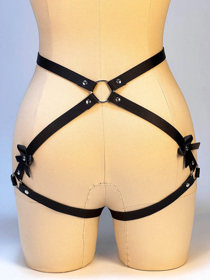 Women’s Punk PU Leather Leg Harness - Gothic Thigh Belt for Rave & Alternative Outfits