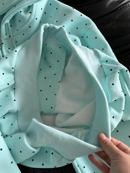 Women’s Y2K Star & Polka Dot Hoodie - Loose Casual Letter Print Sweatshirt Jacket