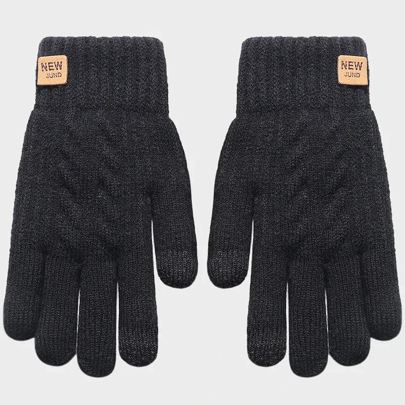 Thick Knitted Thermal Gloves - Wool Touchscreen Mittens for Men and Women, Winter Warm Driving Gloves