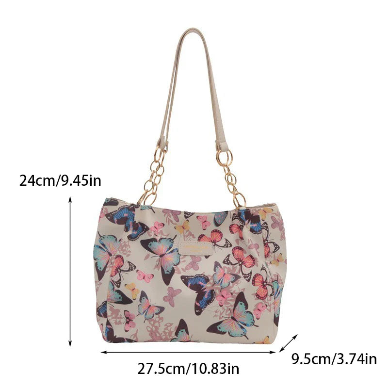 Women’s Nylon Animal Print Shoulder Tote Bag – Large Capacity Casual Handbag for Teen Girls Gift