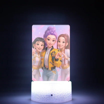 K-Pop Demon Hunters LED Night Light – Zoe, Mira, Rumi, Saja 16-Color Remote Control