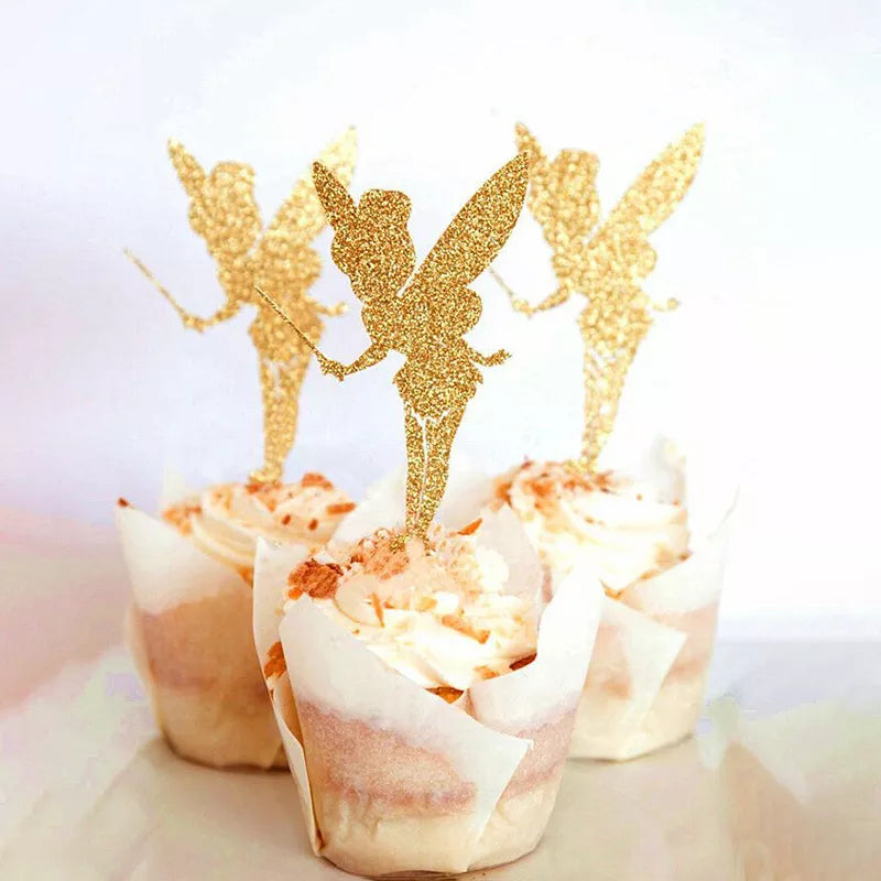 Sparkling Glitter Fairy Cupcake Toppers - Ideal for Kids' Birthdays, Baby Showers, and Wedding Cake Decorations (10/20Pcs)