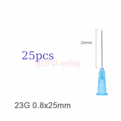 25pcs Disposable Sharp Needles – 18G to 34G Sterile Stainless Steel Tattoo & Hyaluronic Acid Needles
