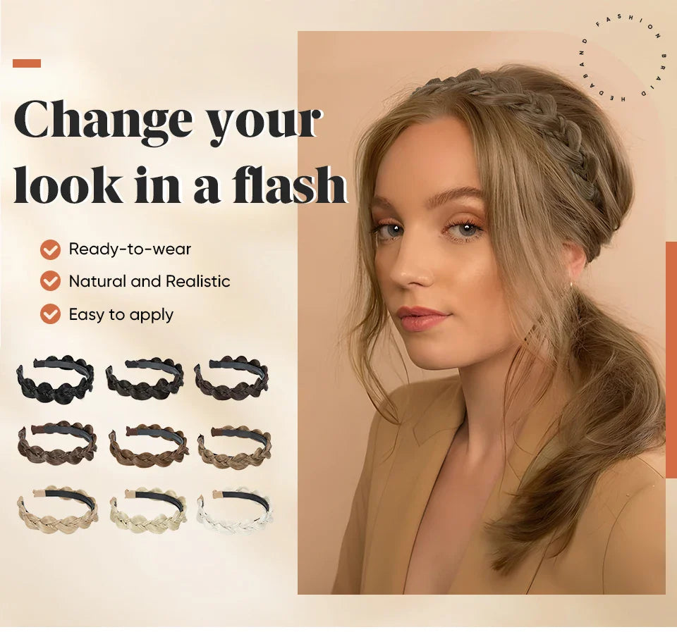 SARLA Synthetic Bohemian Braided Headband – Butterfly Plaited Hairpiece for Women