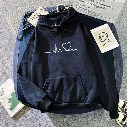 Women's Casual Print Loose Hoodie – Spring Long-Sleeve Harajuku Pullover Sweatshirt, Streetwear Style