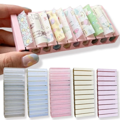10 Slot Nail Transfer Foil Holder - 3D Printed Portable Organizer Box for Nail Art Sticker Storage & Display