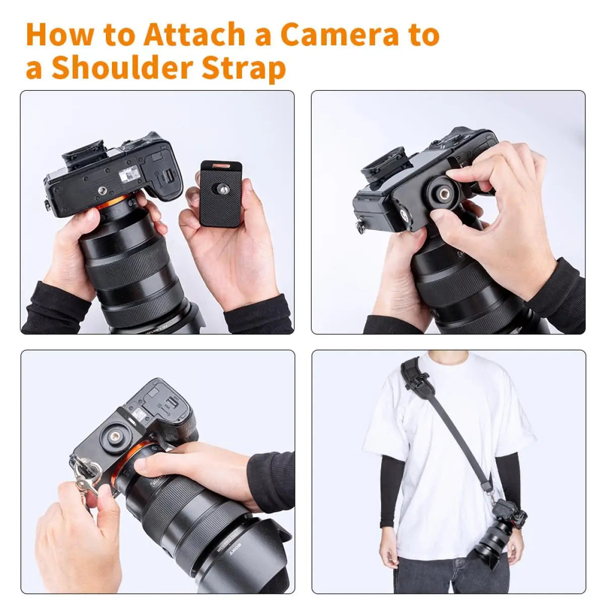 K Double Shoulder Camera Strap – Quick Release Belt Harness for DSLR Cameras & Camcorders, Compatible with Canon Nikon Sony