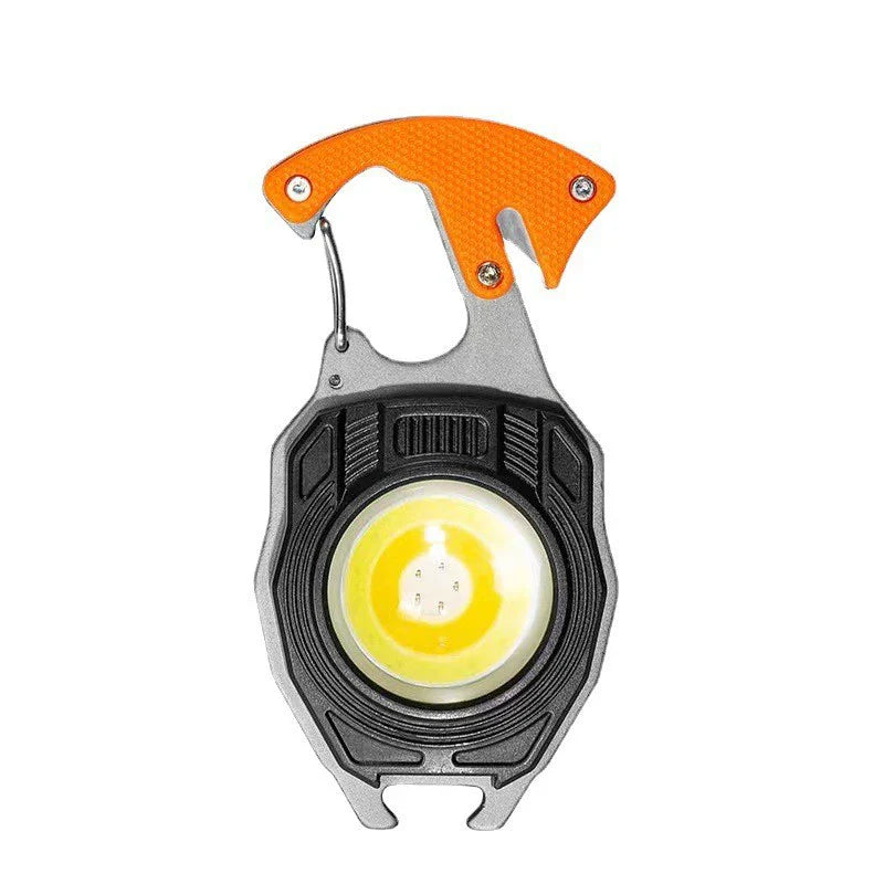 COB Work Lights - 3 Gears Rechargeable Flashlight with Multifunctional Features - Perfect for Camping, Includes Cigarette Lighter Screwdriver & LED Keychain Lamp