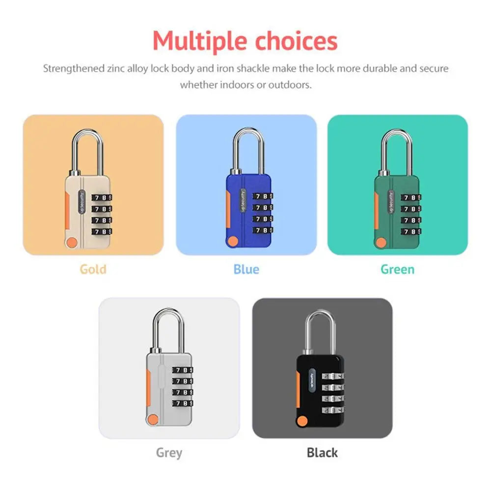 New Concept 4-Digit Combination Lock – Anti-Theft Zinc Alloy Padlock for Travel Luggage & Suitcases