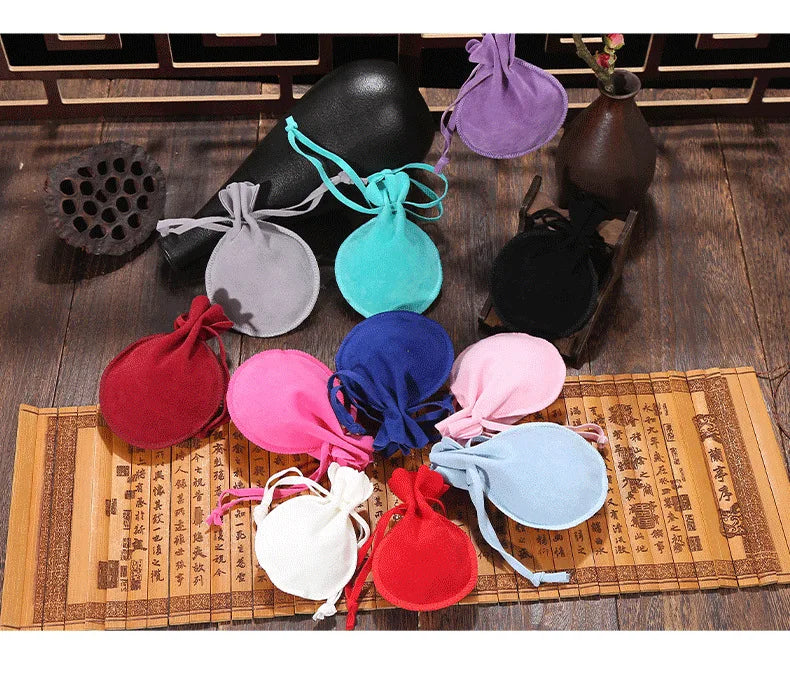 10PCS Small Velvet Jewelry Pouches – Drawstring Bags for Rings, Earrings, Candy, Gift Packaging, Display & Business Supplies