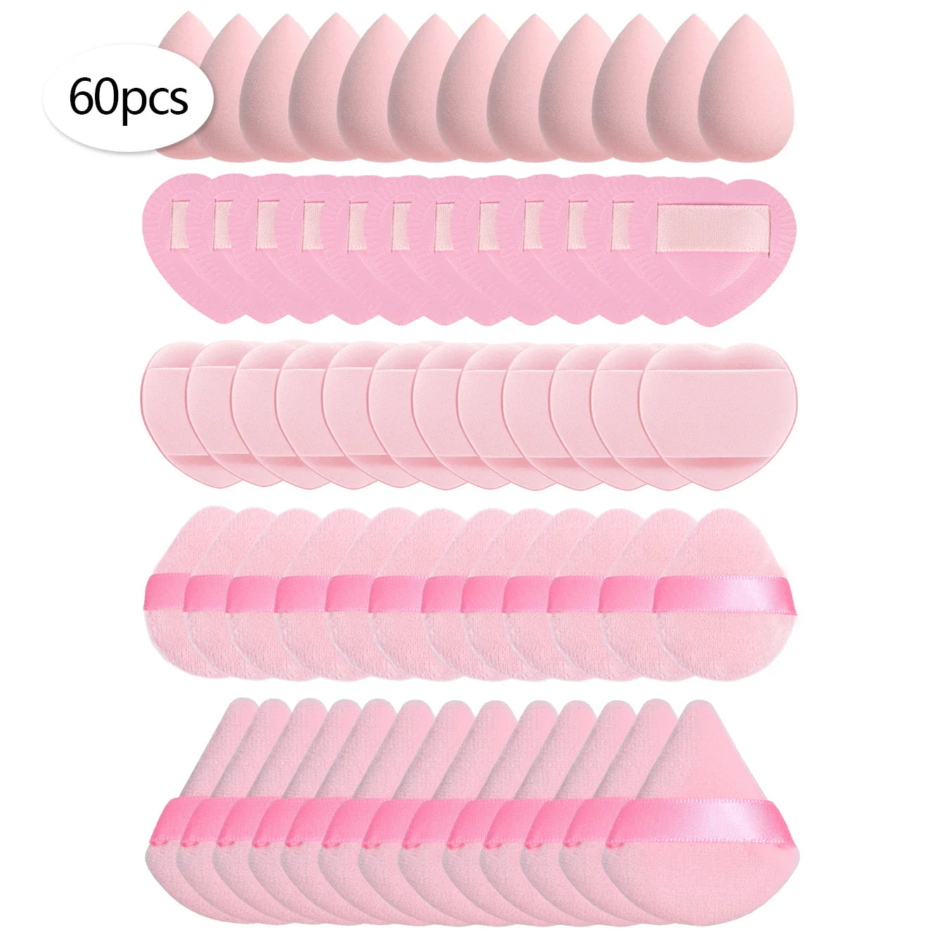 15/30/60 Mini Makeup Sponges – Beauty Powder Puff for Concealer, Liquid Foundation & Face Cosmetics