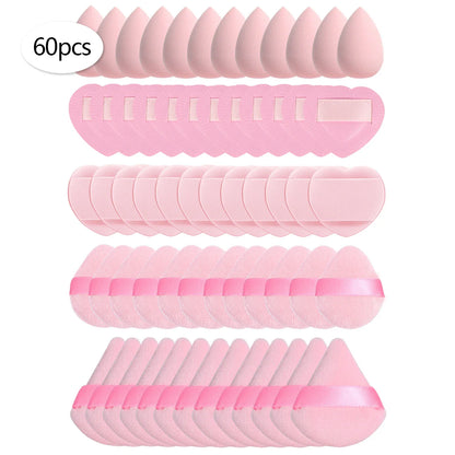 15/30/60 Mini Makeup Sponges – Beauty Powder Puff for Concealer, Liquid Foundation & Face Cosmetics
