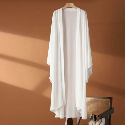 2024 Summer Sunscreen Shirt for Women – Long Chiffon Cardigan, Loose Fit Blouse, Thin Outerwear Shawl Jacket