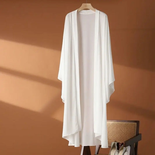 2024 Summer Sunscreen Shirt for Women – Long Chiffon Cardigan, Loose Fit Blouse, Thin Outerwear Shawl Jacket