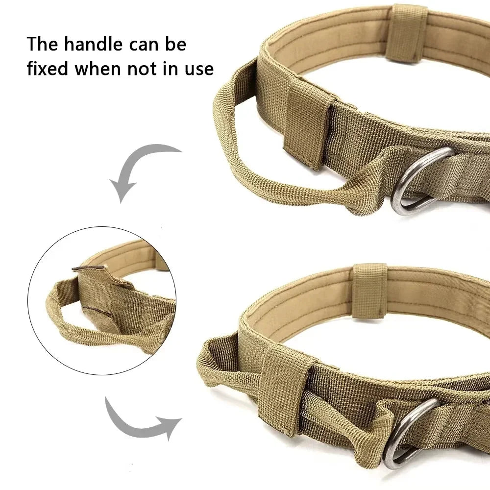 Military Tactical Dog Collar: Adjustable Nylon for Medium to Large Breeds - Durable Police K9 Gear for Walking & Training