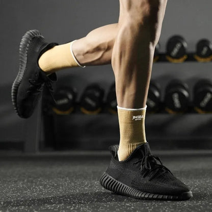 Elastic Breathable Ankle Support Sleeves - One Size for Running, Basketball & Cycling