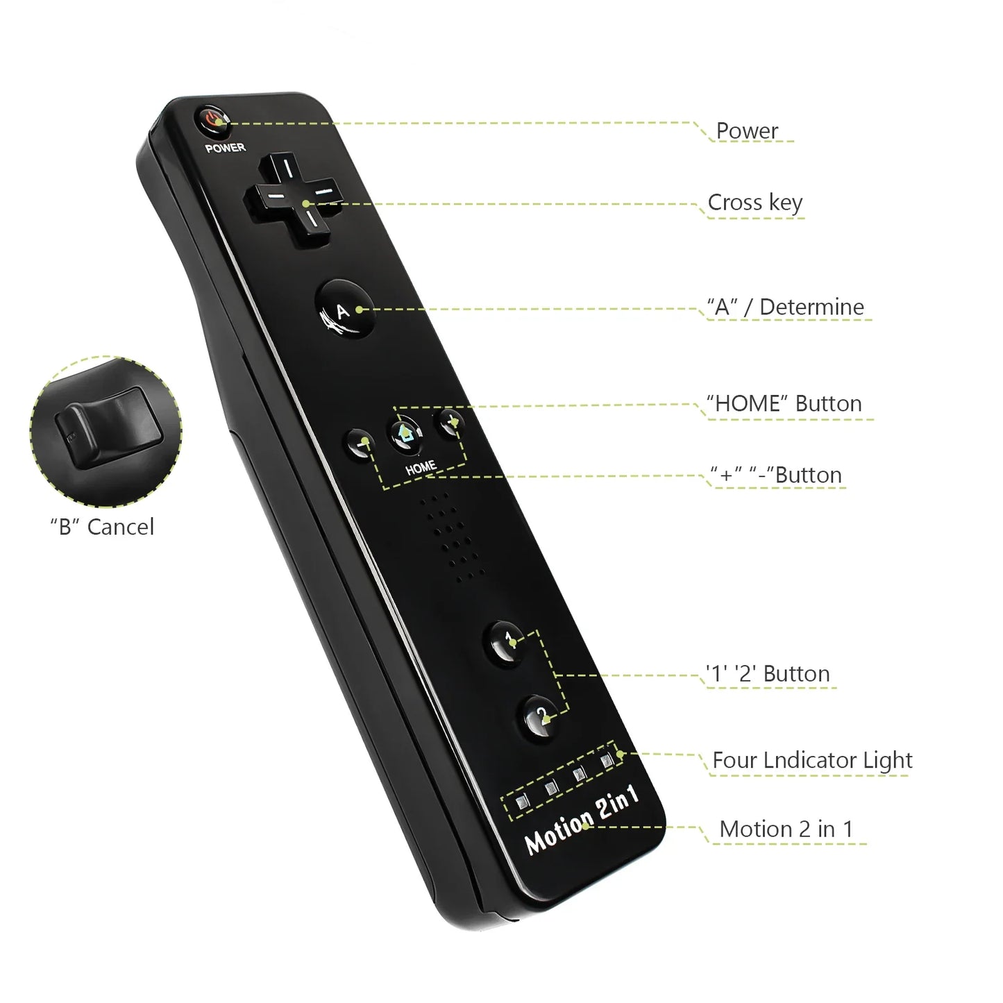 2-in-1 Nintendo Wii Controller Set | Wireless Remote Gamepad with Motion Plus Joystick & Silicone Case