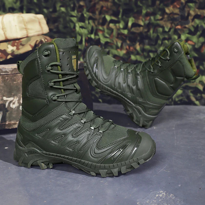 Special Forces Desert Combat Boots - Men's Tall Wear-Resistant Tactical, Waterproof Training & Outdoor Mountaineering Sports Boots