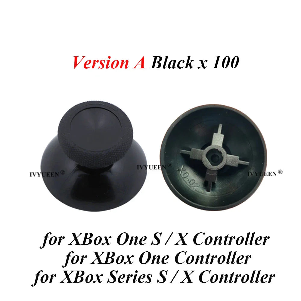 IVYUEEN 100PCS Black Analog Stick Caps – Thumb Grip Covers for PS5, PS4, PS3 & Xbox Controllers