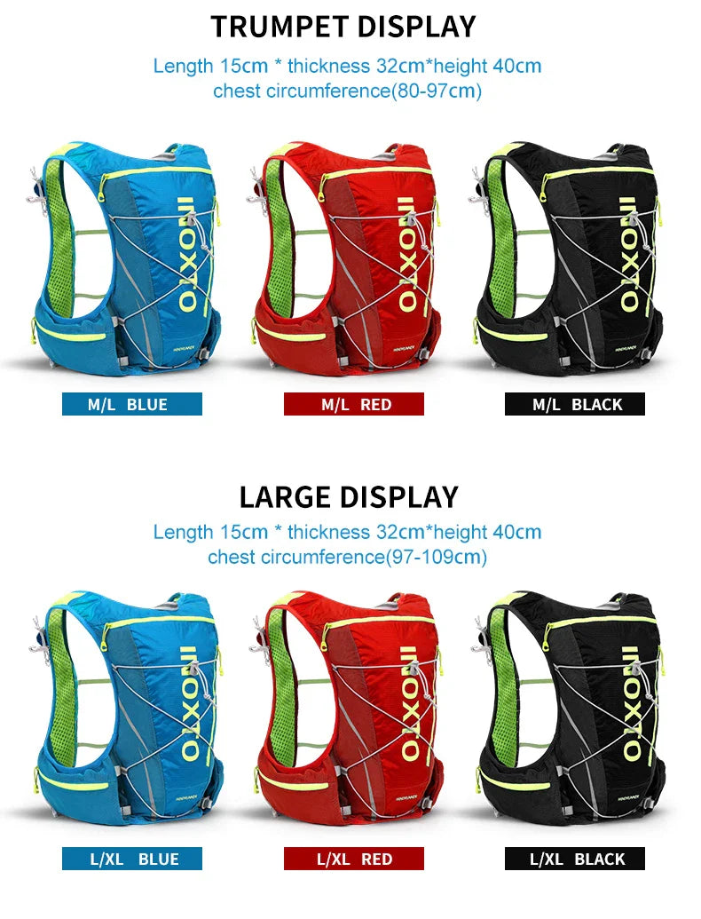 8L Running & Cycling Hydration Vest Backpack — Hiking & Marathon Water Pack with 1.5L Bladder and 500ml Bottle