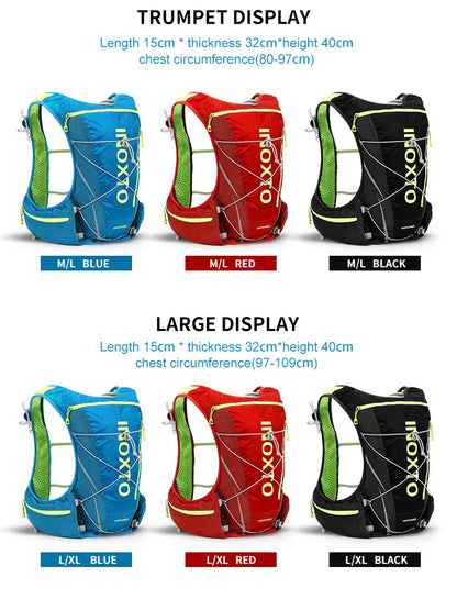 8L Running & Cycling Hydration Vest Backpack — Hiking & Marathon Water Pack with 1.5L Bladder and 500ml Bottle