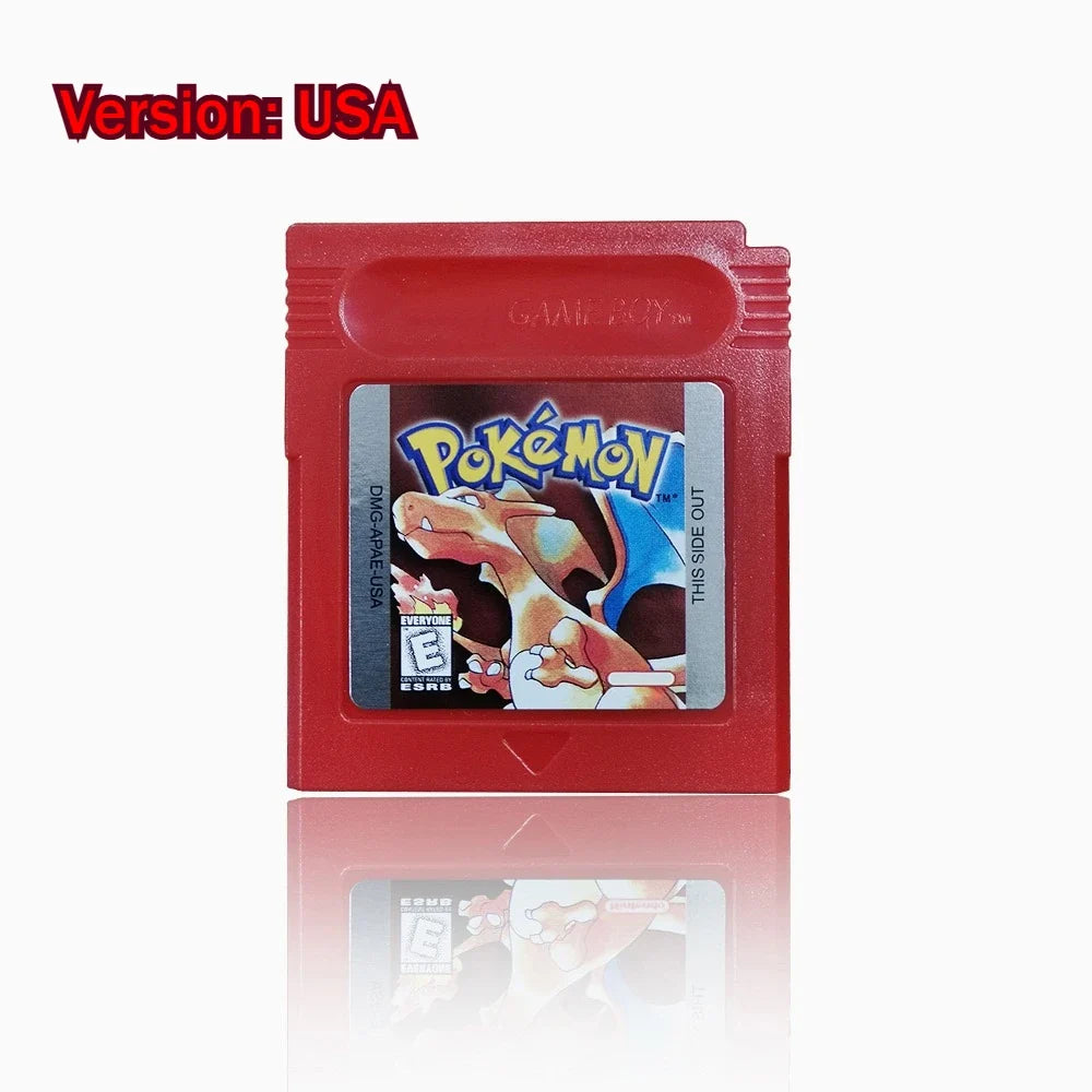 Pokemon GBC Game Cartridge - 16-Bit Video Game Card in Red, Blue, Crystal, Gold, Silver & Yellow Versions
