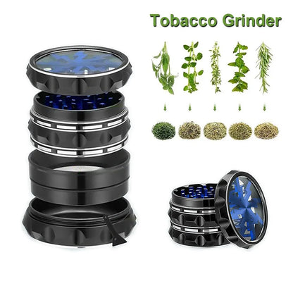 63mm 4-Layer Herb Grinder — Aluminum Alloy Spice Cutter with Lightning-Shaped Transparent Design