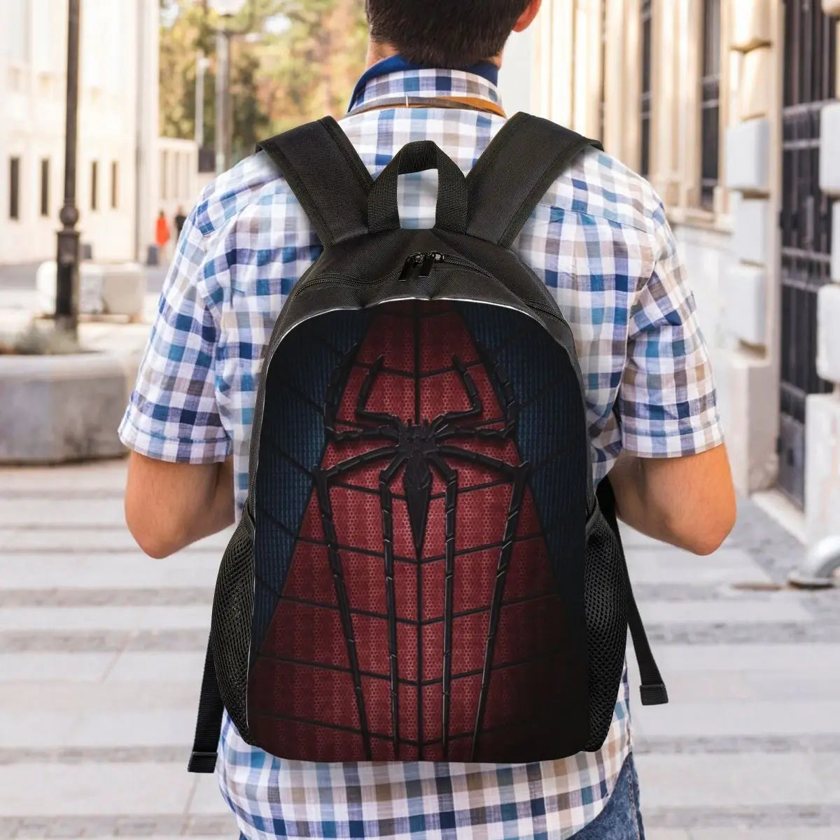 Custom Spider-Man Web Backpack – Water-Resistant School & College Bag for Men and Women