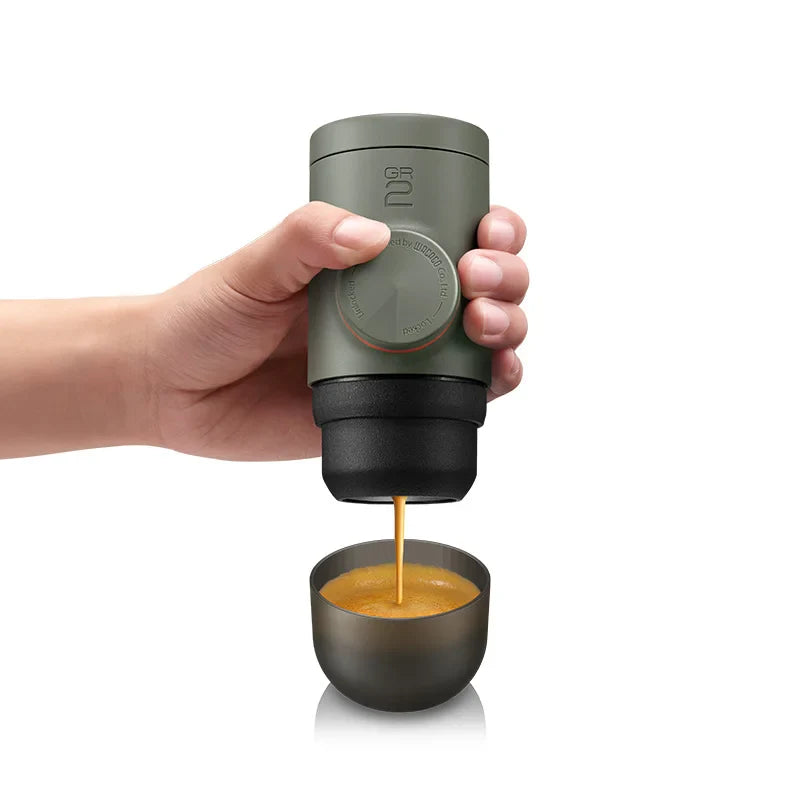 WACACO Minipresso GR2 – Portable Espresso Machine for Outdoor, Compatible with Ground Coffee, Travel & Camping Coffee Maker Gift