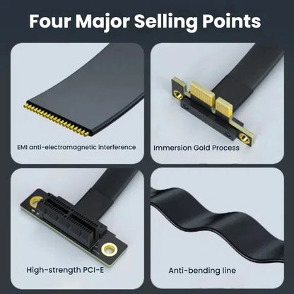 TISHRIC PCIe 3.0 X1 Extension Cable - 5/10/15/20CM High Speed PCI Express Riser Cable with 90°/180° Right Angle Connector