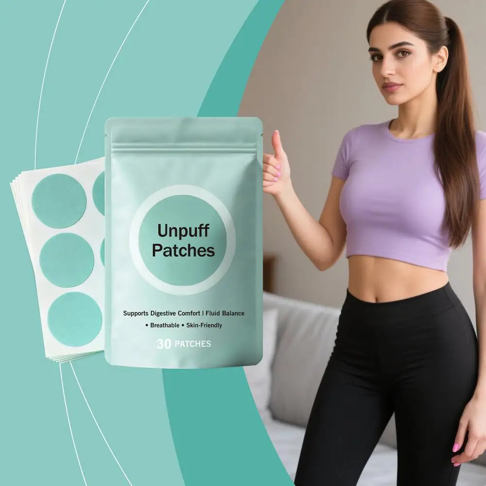 30 Patch Unpuff Digestive Support Patches – Appetite Control & Fluid Balance Breathable Wellness Patches