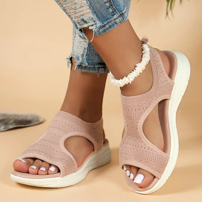 2024 Women’s Summer Mesh Platform Sandals – Open Toe Wedge Casual Shoes, Lightweight Zapatillas Mujer