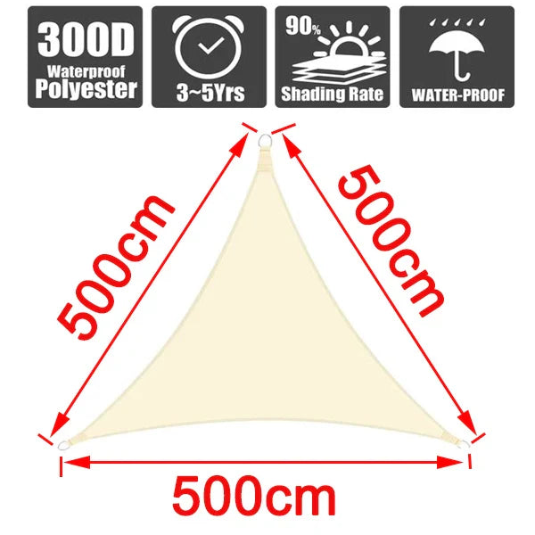Outdoor Waterproof Sun Shade Sail – Rectangle Canvas Awning for Garden, Terrace, Pool & Car Sun-Shelter