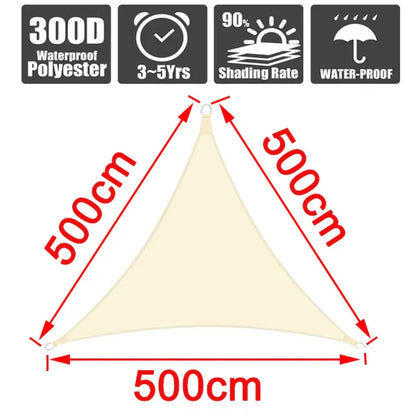 Outdoor Waterproof Sun Shade Sail – Rectangle Canvas Awning for Garden, Terrace, Pool & Car Sun-Shelter